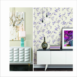 Purple Pattern Polymeric Decorative Vinyl Wallpaper for Home