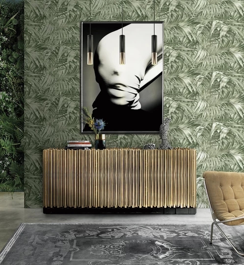 Fresh Tropical Rainforest Nonwoven Wallpaper for Background