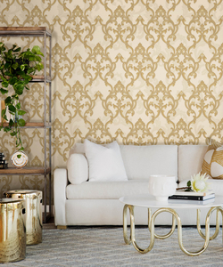 Golden Coated Washable PVC Wallpaper at Lowest Price